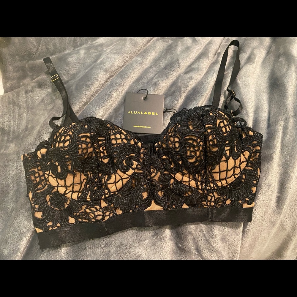 JLUXLABEL laced cropped bustier